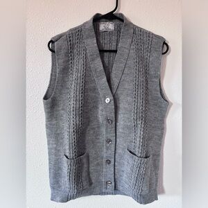 Vintage Collage Point Acrylic Knit Cardigan Sweater